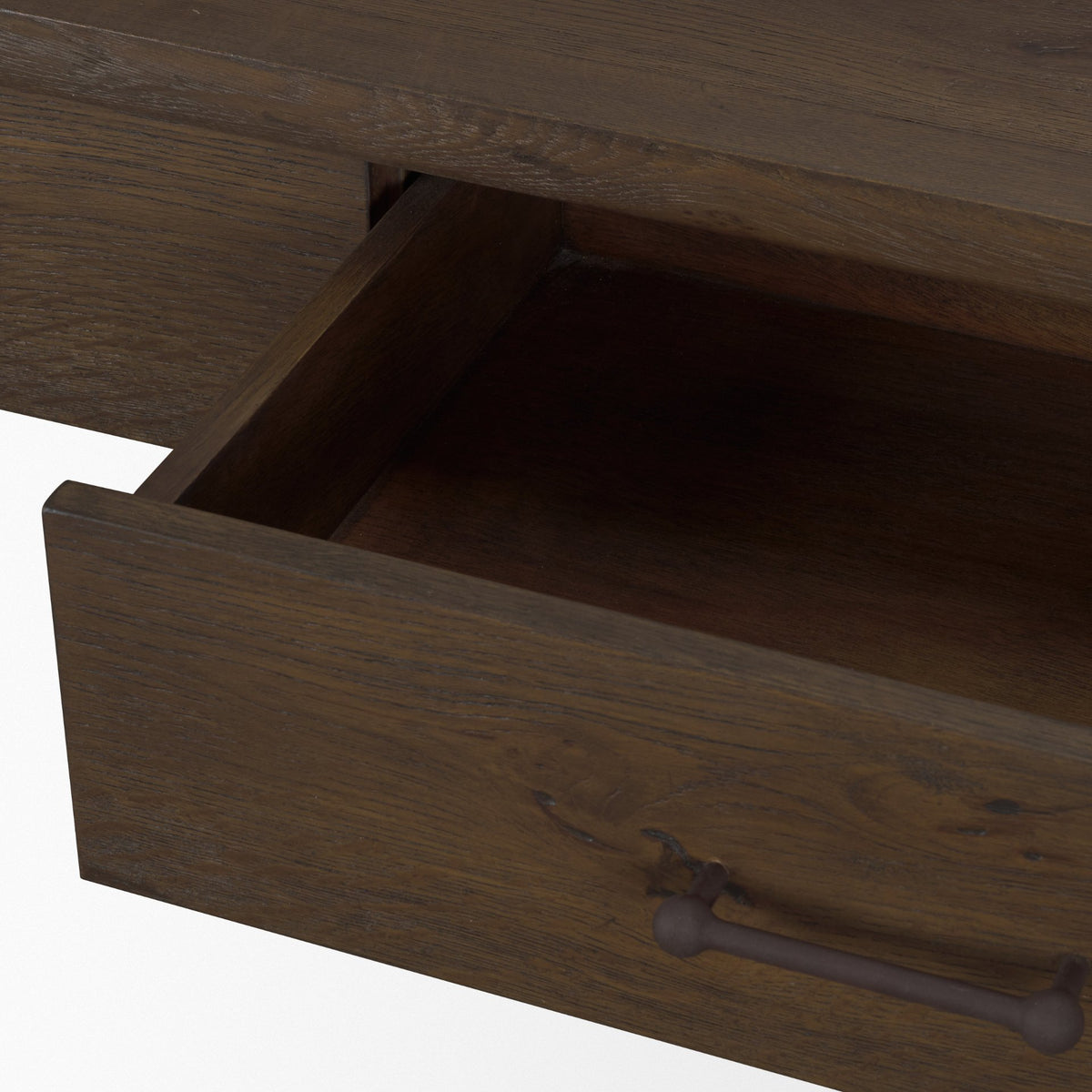 Belford Dark Brown 72" Oak Wood Console Table