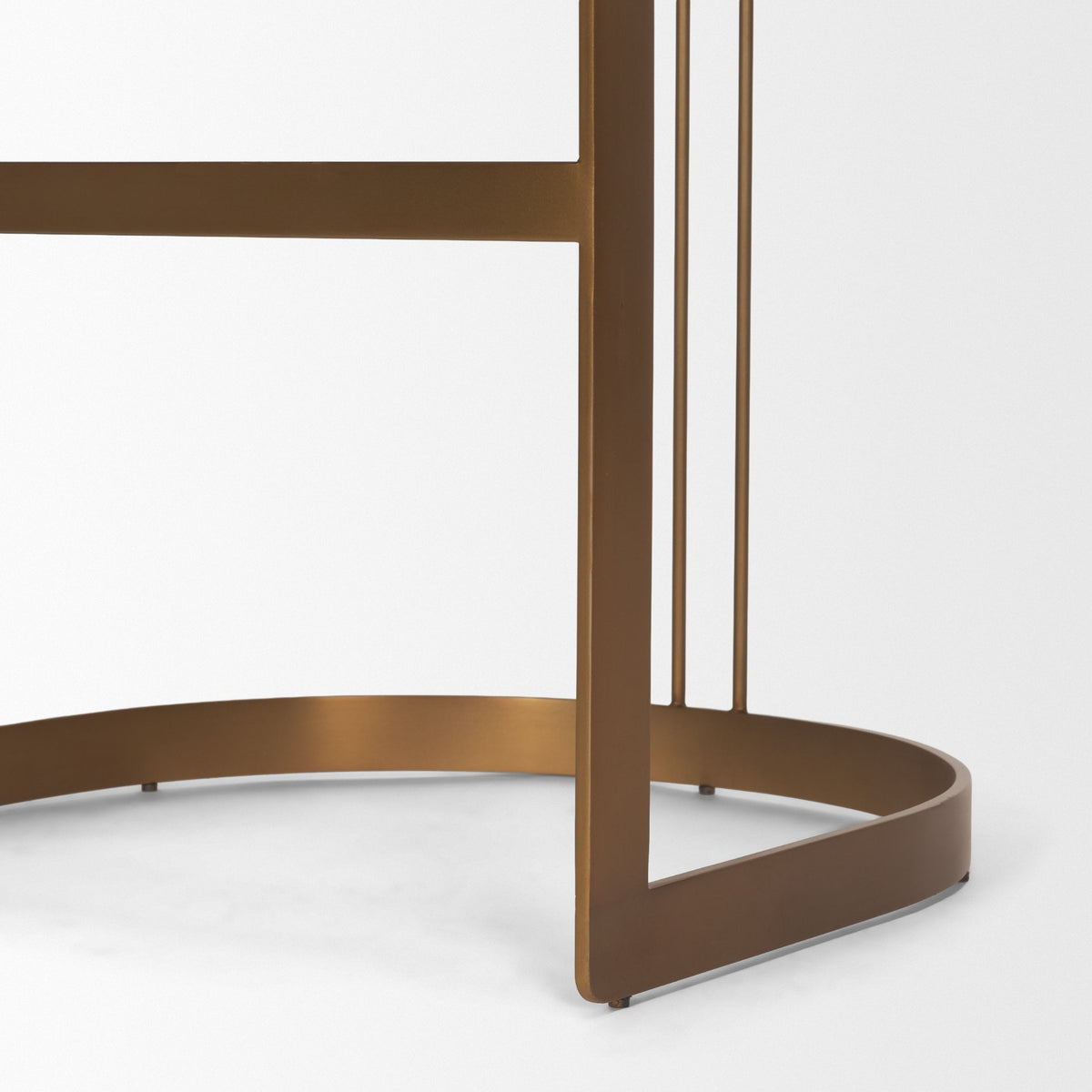 Hollyfield Brown/Charcoal/Gold Leather Seat Metal Base Bar Stool