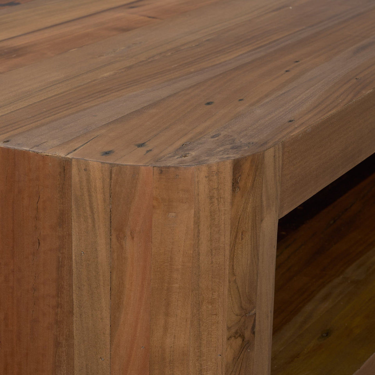 Dunmore Brown Solid Wood Rectangular Open Shelf Coffee Table