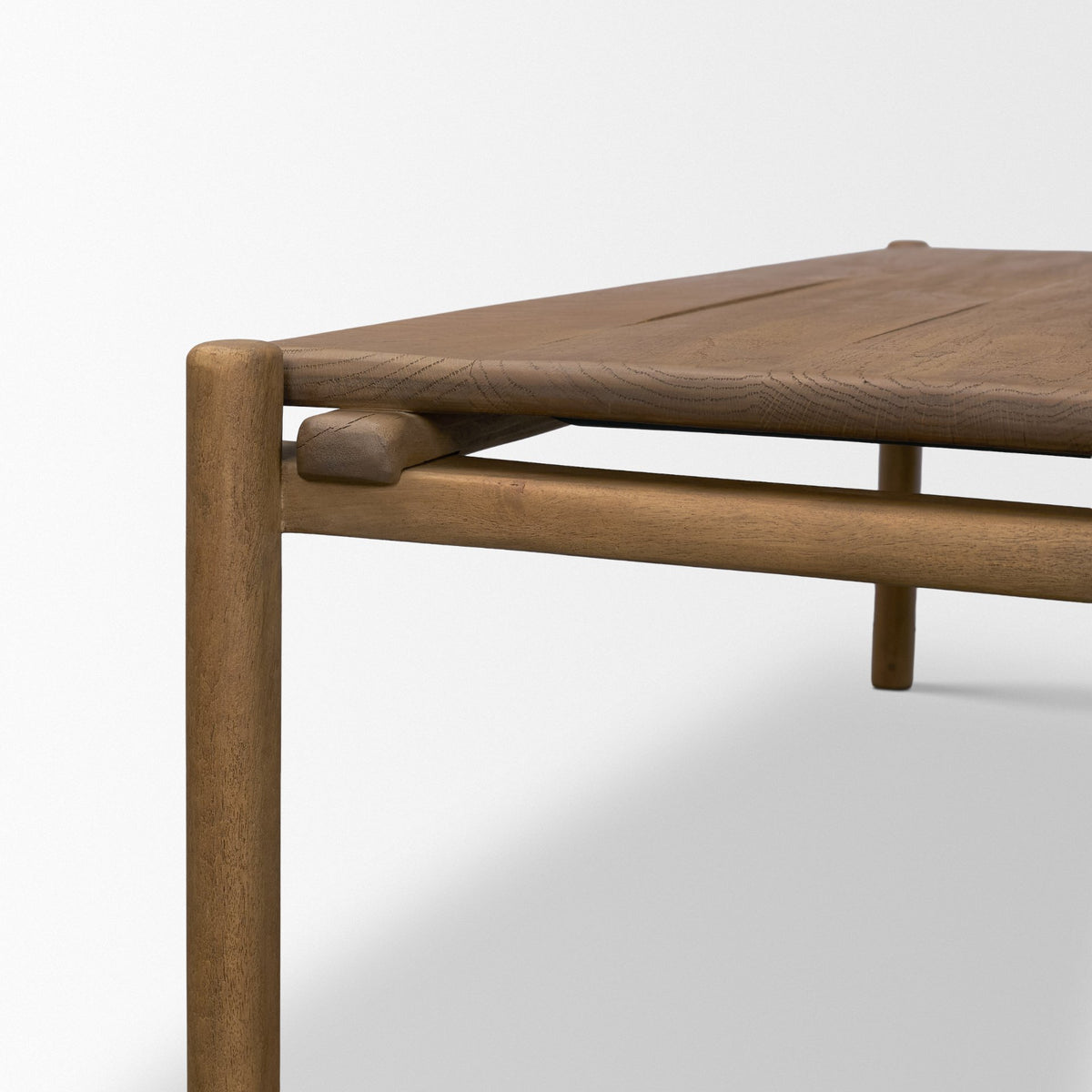 Riven Brown Oak Wood Rectangular Coffee Table