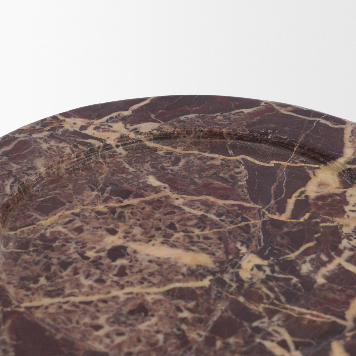 Bordo Red Marble with Glass Hurricane Candle Holder
