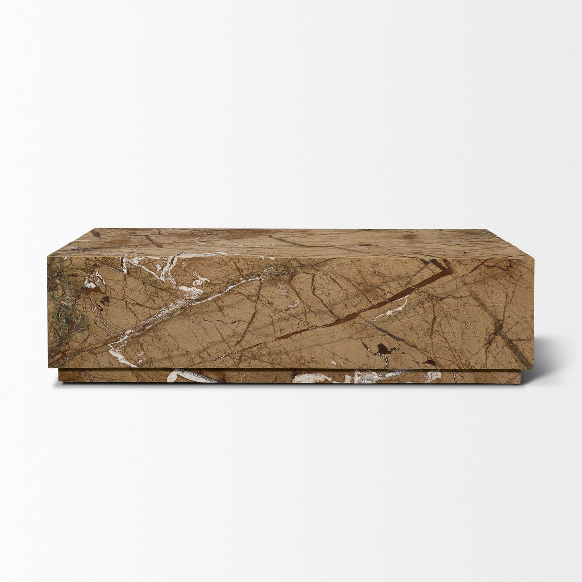 Matteo Rust Solid Rainforest Marble Rectangular Coffee Table