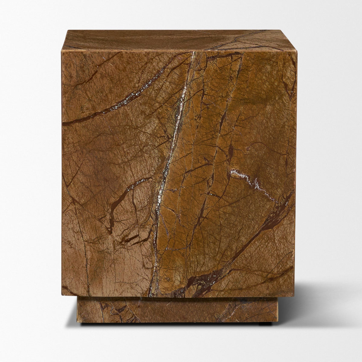 Matteo Rust Solid Rainforest Marble Square Side Table