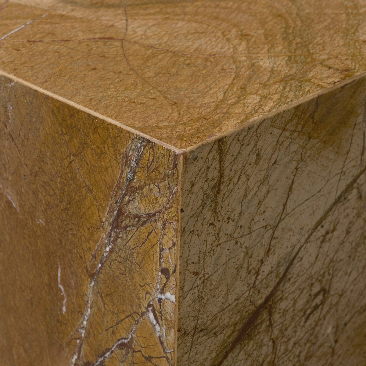 Matteo Rust Solid Rainforest Marble Square Side Table