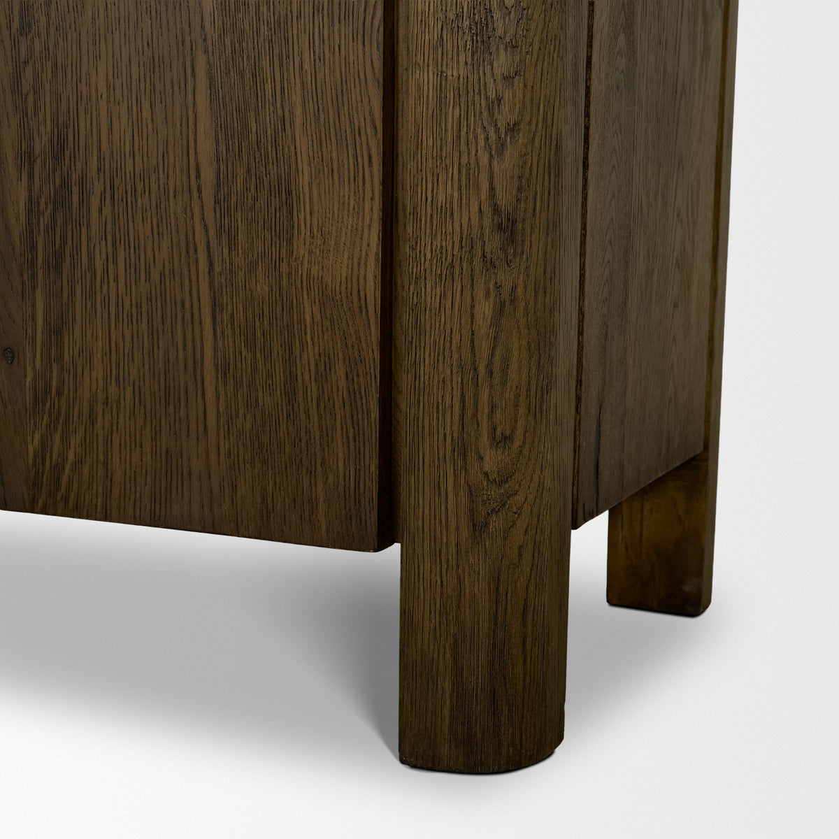 Kendrix Dark Brown/Cappuccino Oak Wood Marble 4 Door Closed Sideboard