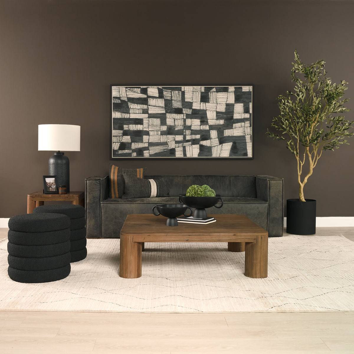 Hewitt Brown Square Smooth Reclaimed Wood Coffee Table