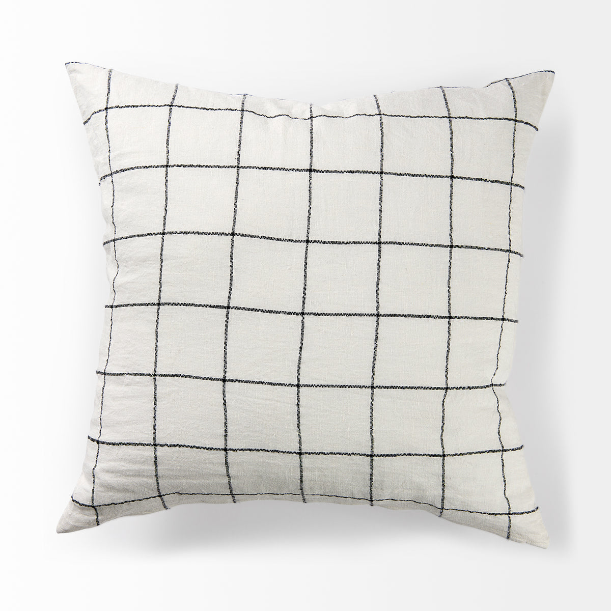 Suzanne White/Black 22x22 Square Pattern Pillow Cover with Down Filler (Set of 2)