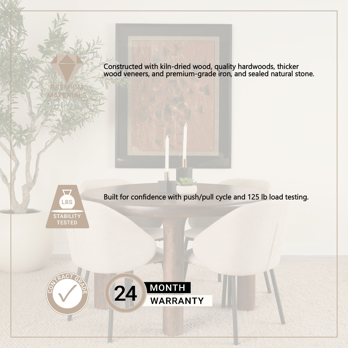 Soma Red/Brown 48" Round Dining Table