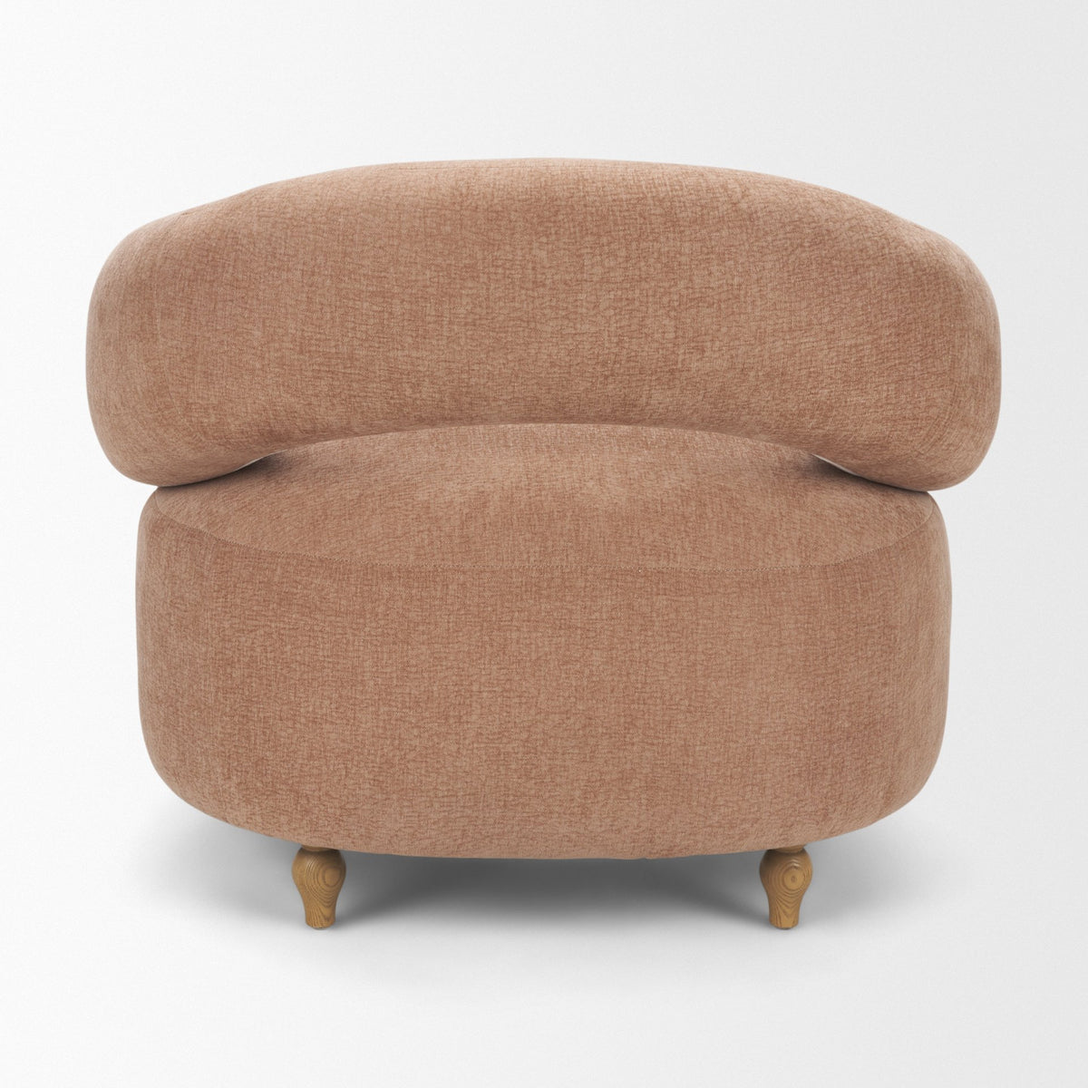Margaux Sienna Fabric Open Back Barrel Accent Chair