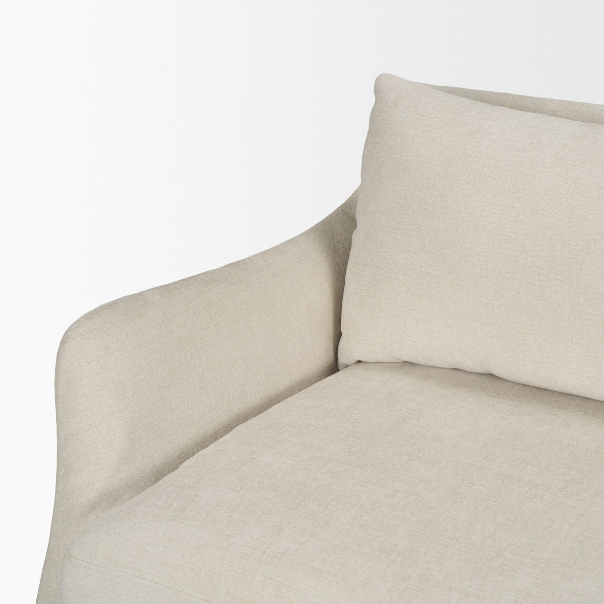 Ellington Cream Slipcovered Slope Arm Sofa