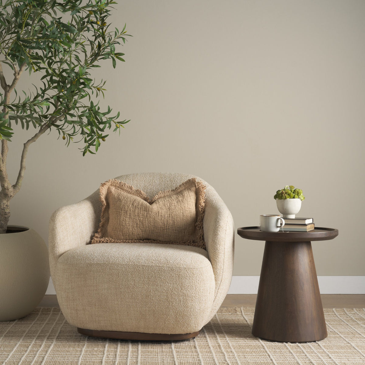 Kambal Sand 13x21 Cotton Pillow Cover with Down Filler