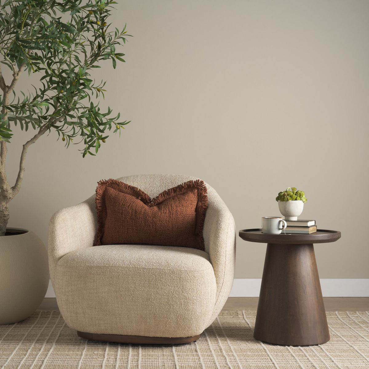 Kambal Mahogany 13x21 Cotton Pillow Cover with Non-Allergen Filler