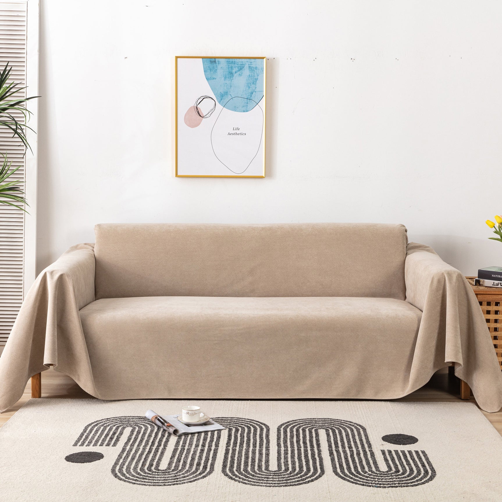 Waterproof Scratch-Resistant Furniture Covers for Pets, Non-Slip Couch Cover Throw