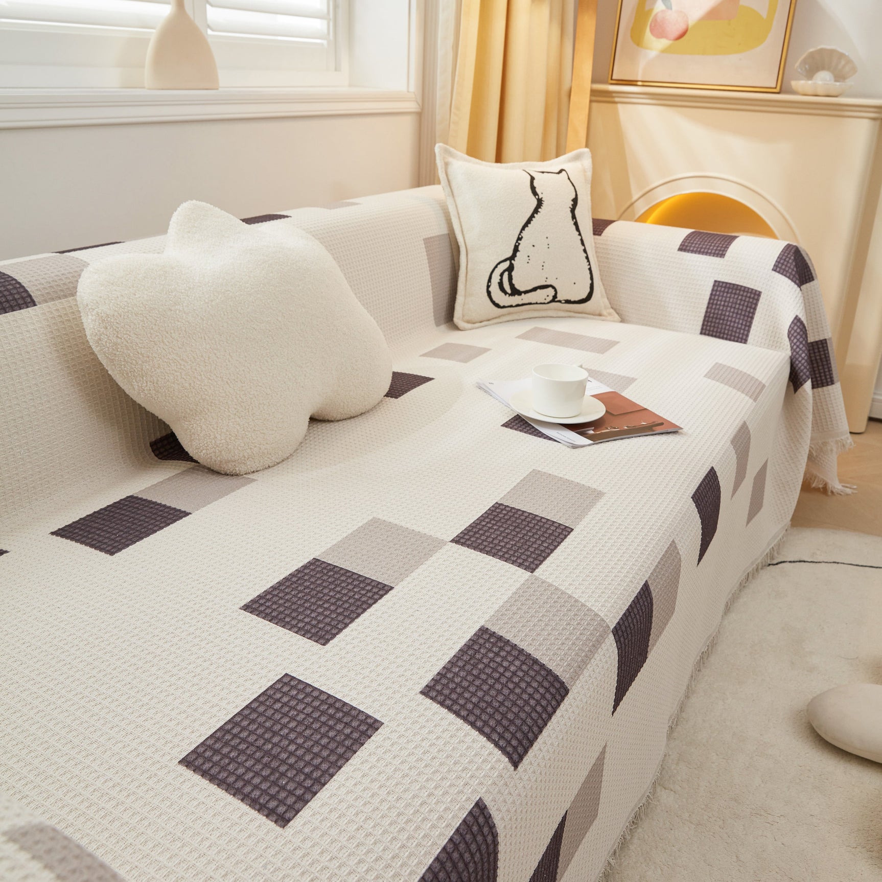 High-Quality Fabric Non-Slip Sofa Cover Throw, Throw Blankets for Couch, Furniture Covers for Pets
