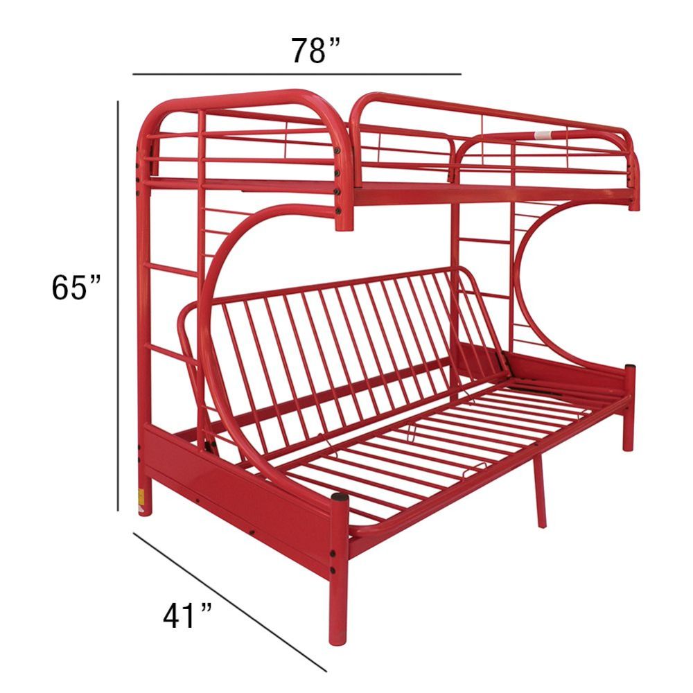 Eclipse Red Twin/Full Futon Bunk Bed
