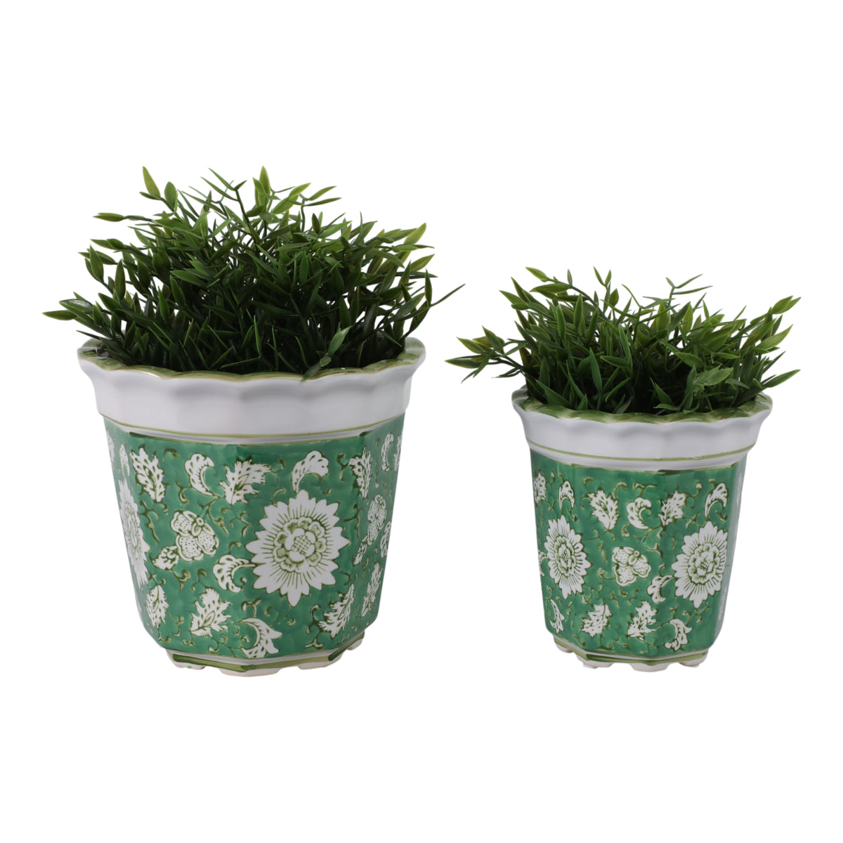 Aidenridge Green/White Planters (Set of 2)