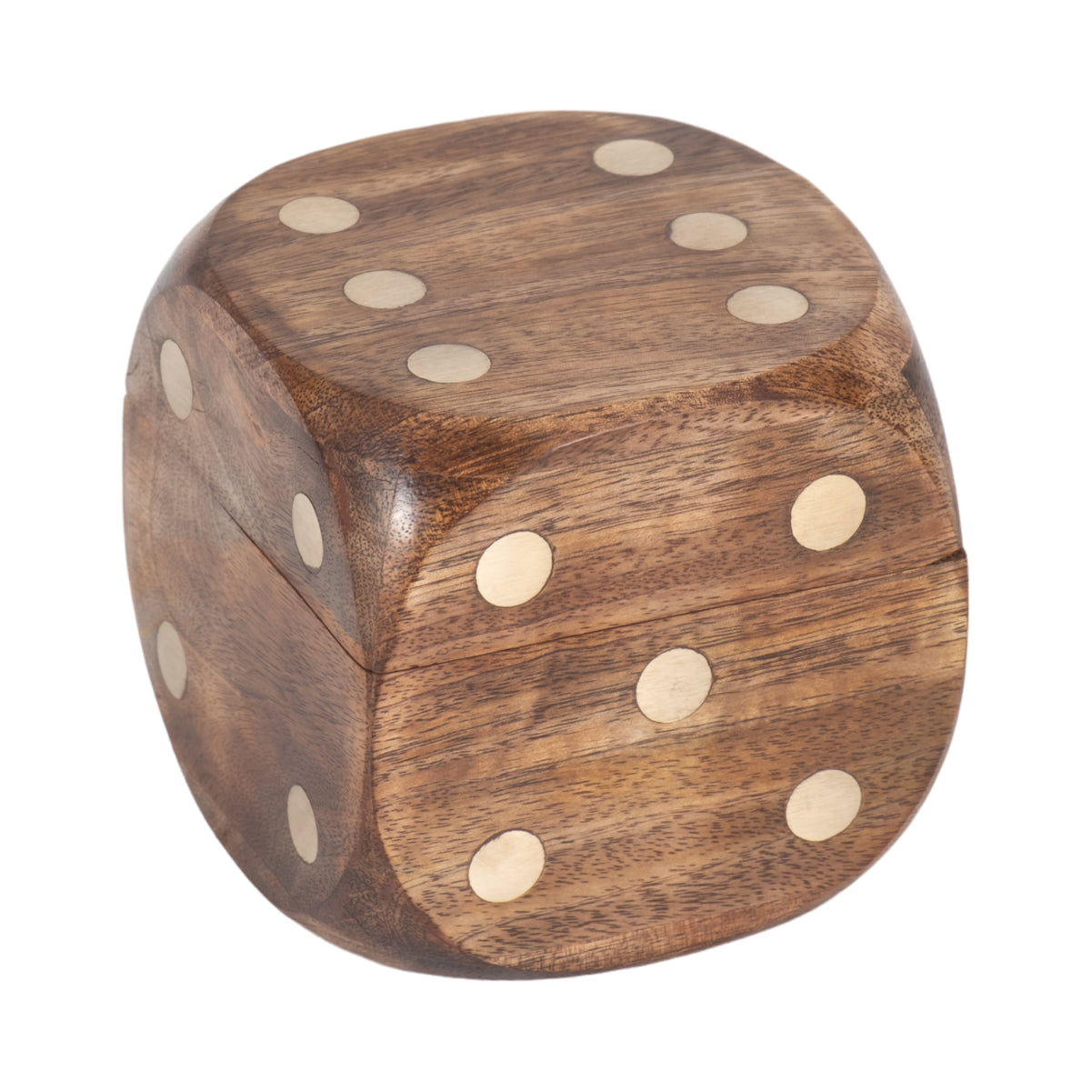 Old Hopland Brown Dice Box with Dice Inside