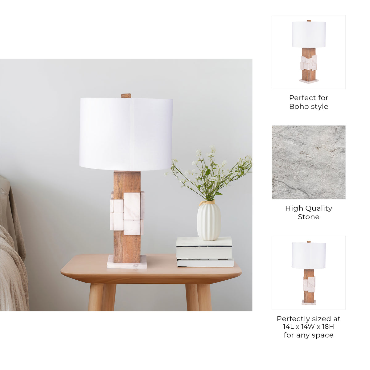 Ceneda White Marble Table Lamp