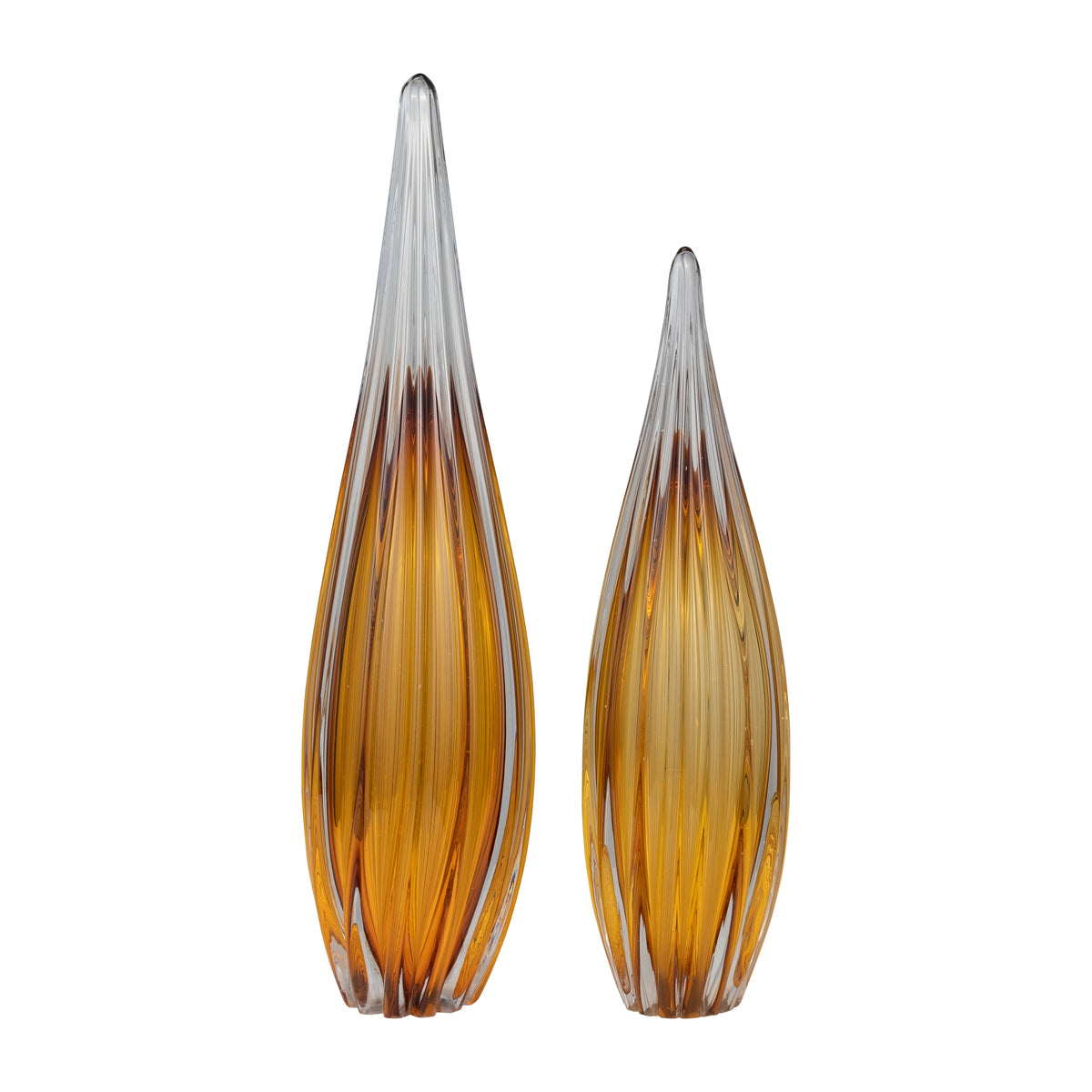 Stone Orange Small Glass Paperweight Amber