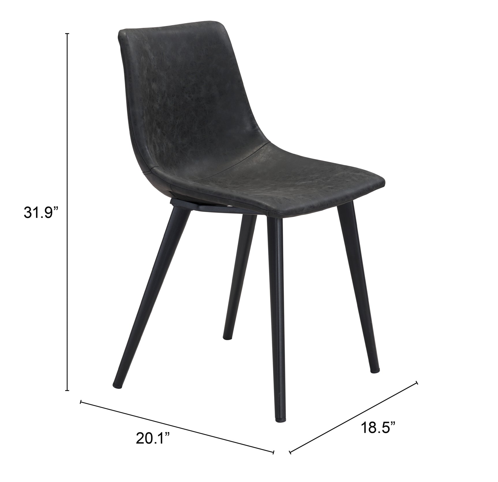 Daniel Vintage Black Dining Chair (Set of 2)