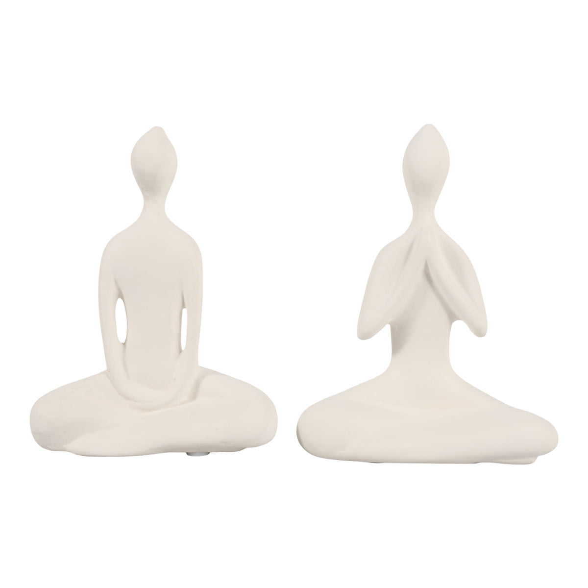 Kayandee White Paper Mache Yoga Ladies (Set of 2)