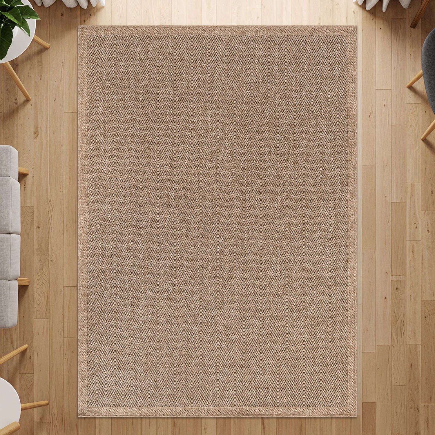 Fiora Natural 1 Jute-Look Area Rug | Hose & Go Cleaning
