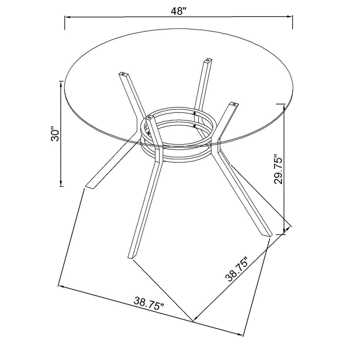 Steele Chrome Spoke Metal Dining Table Base