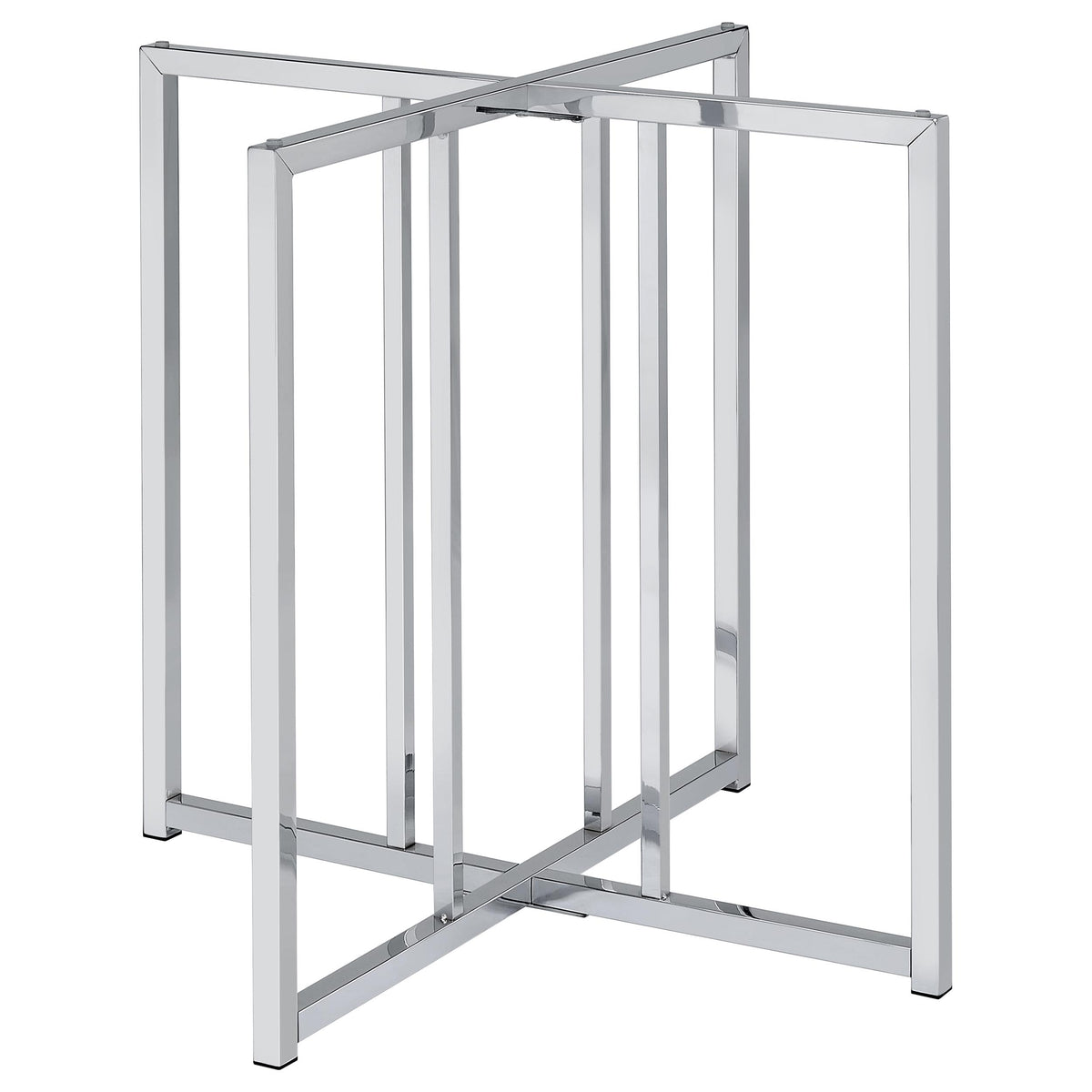 Pace Chrome Geometric Metal Dining Table Base