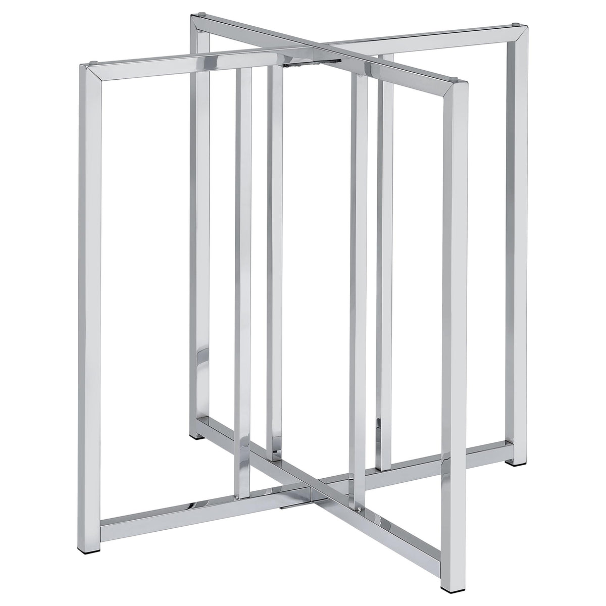 Pace Chrome Geometric Metal Dining Table Base