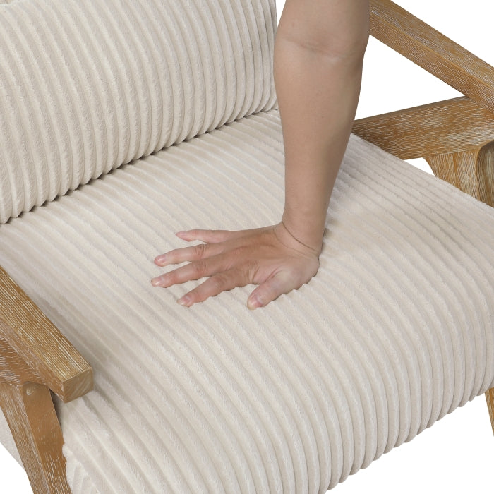 Chevron Beige Accent Chair