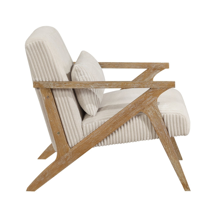 Chevron Beige Accent Chair
