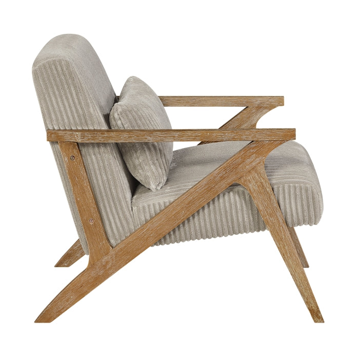 Chevron Beige Accent Chair