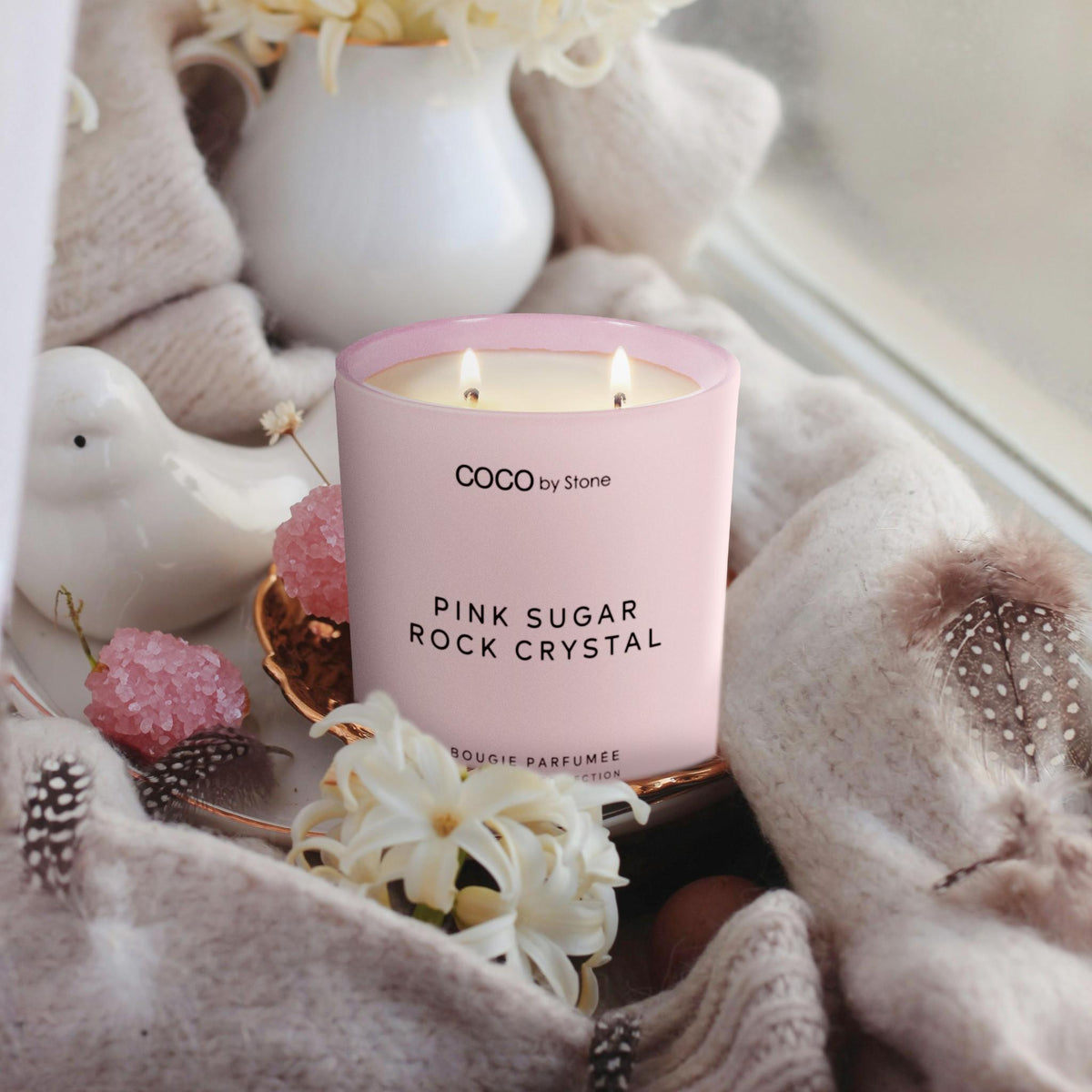 11oz Smells Like Pink Sugar Rock Crystal Candle - Ornate Home