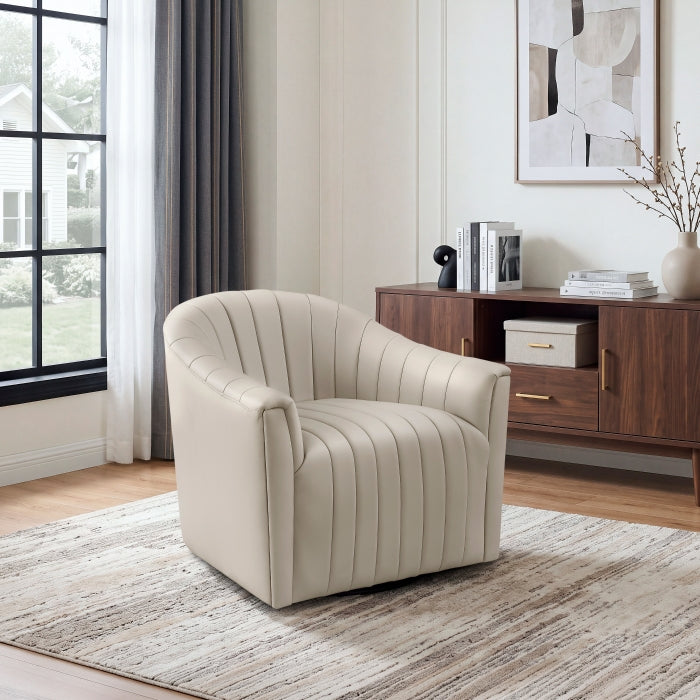 Boulevard White Swivel Chair