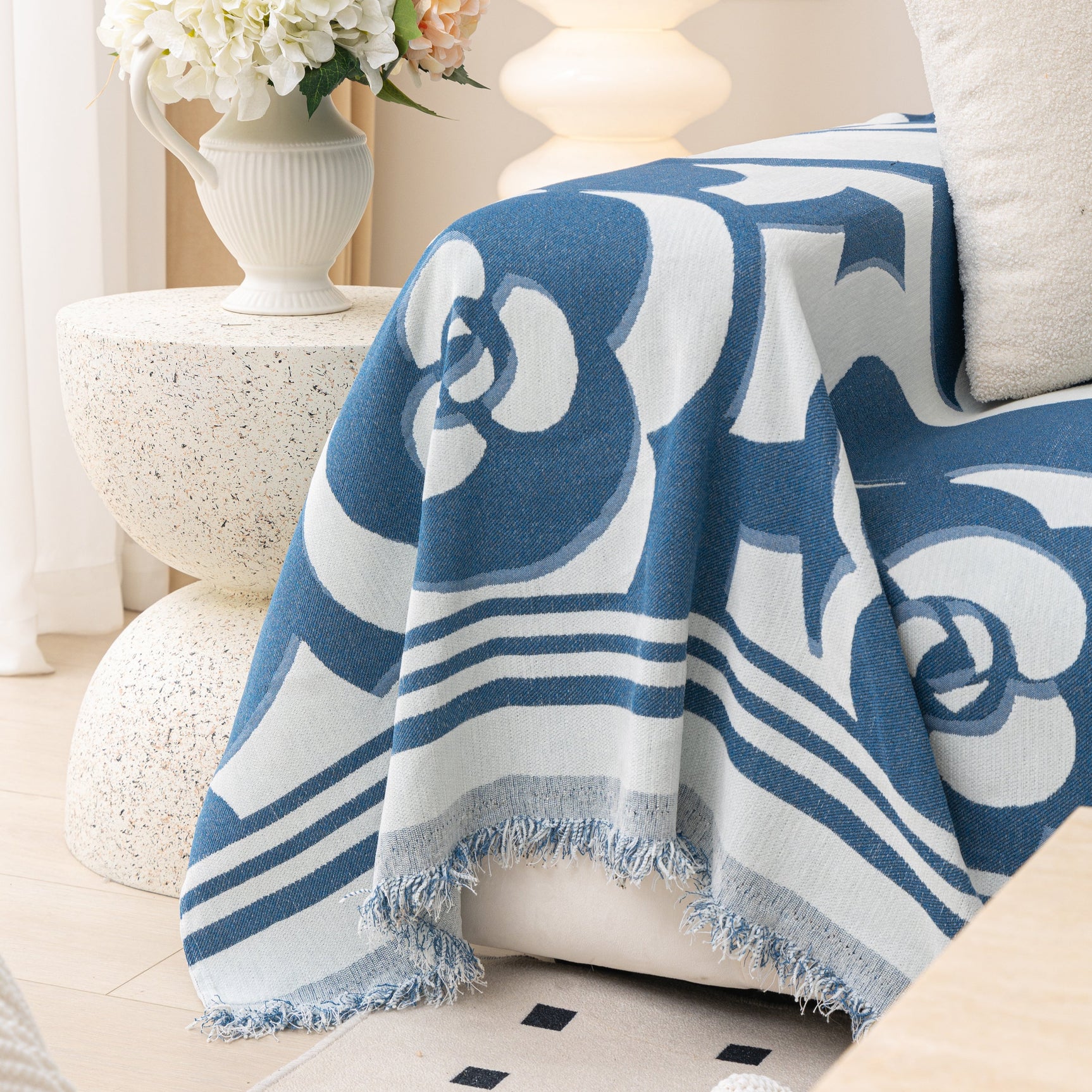 Chenille Sofa Cover Blanket, Couch Cover Blanket Throws for Couches Living Room Furniture Throw Covers