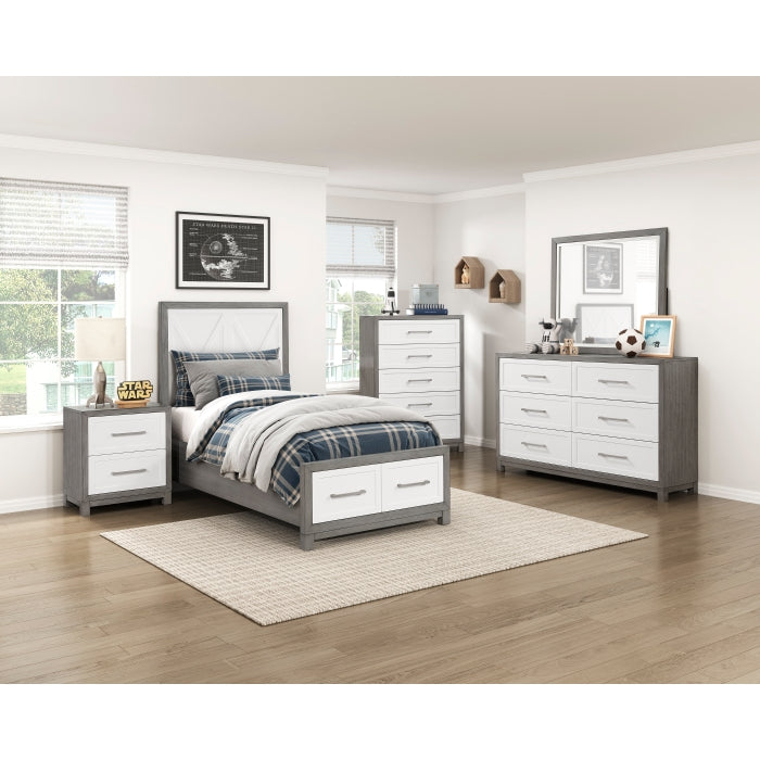 Rowan Silver Twin Platform Bed With Footboard Storage