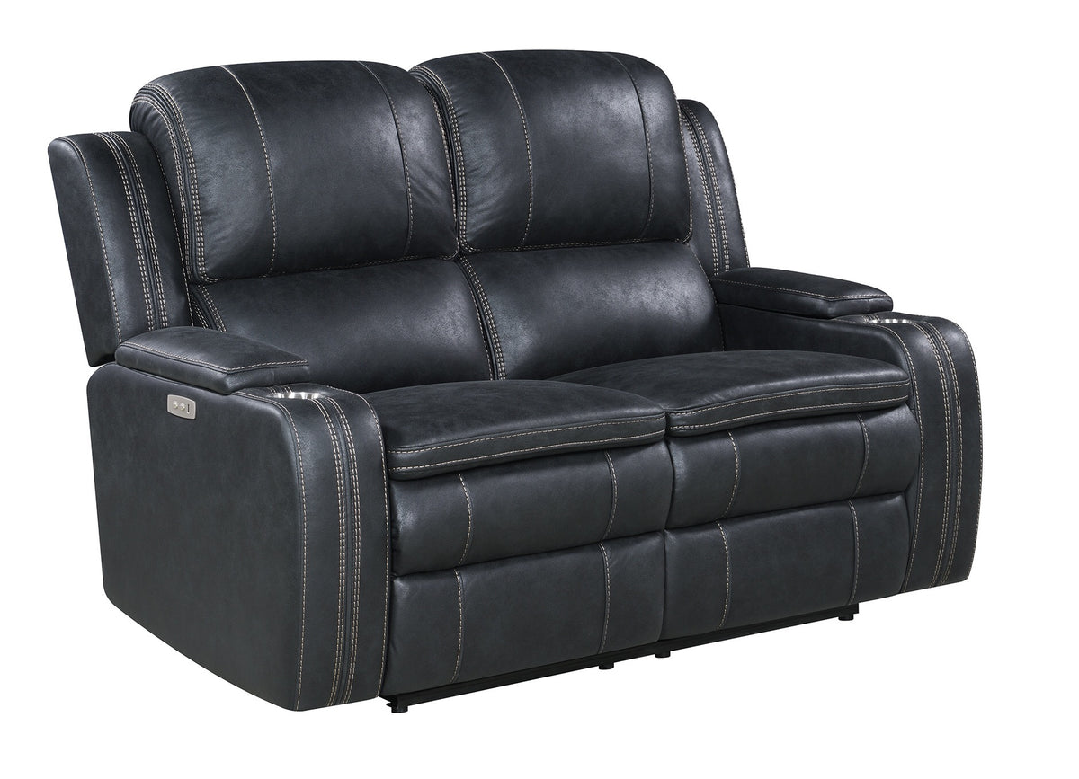 Richfield Ebony Fabric Power Reclining Loveseat