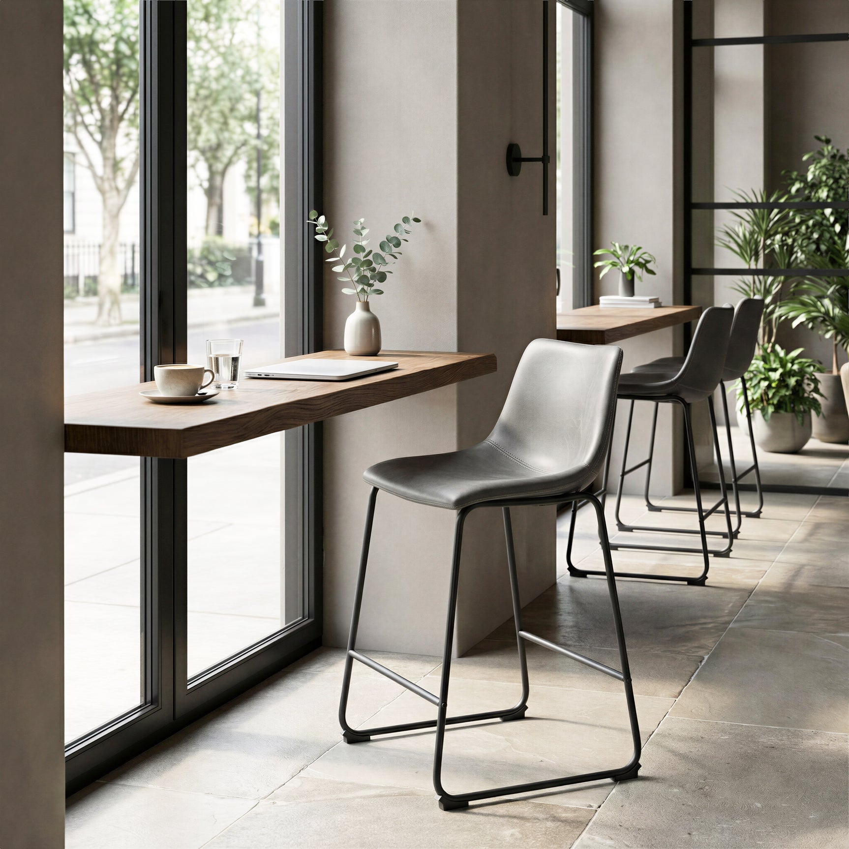 Smart Charcoal Counter Stool (Set of 2)