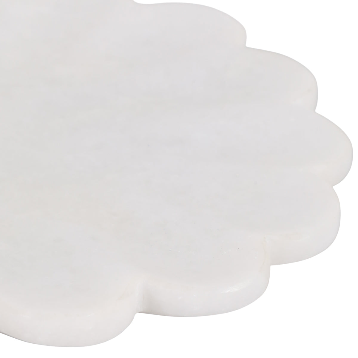 Elvas White Flat Scallop Edge Marble Tray