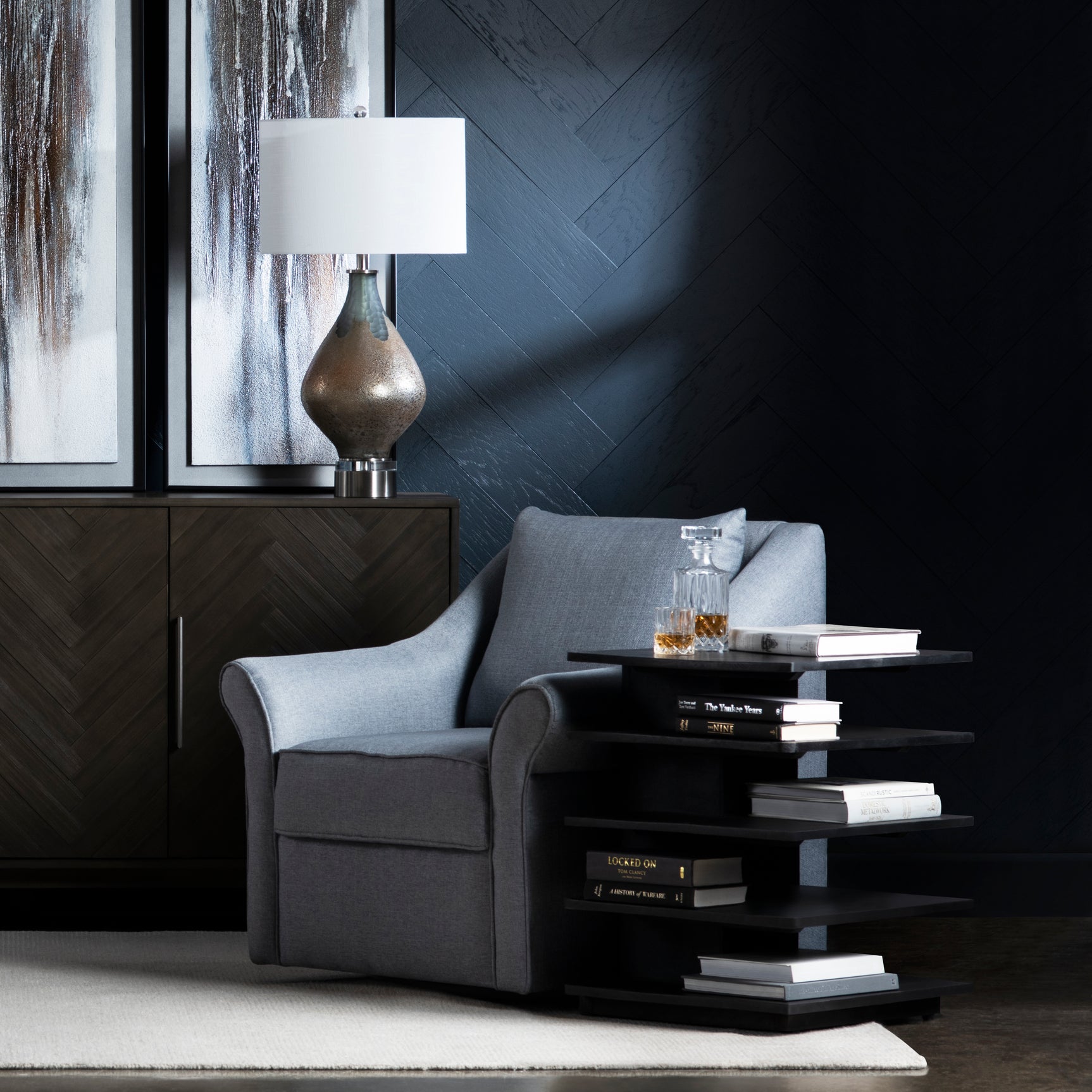 Hopper Black End Table