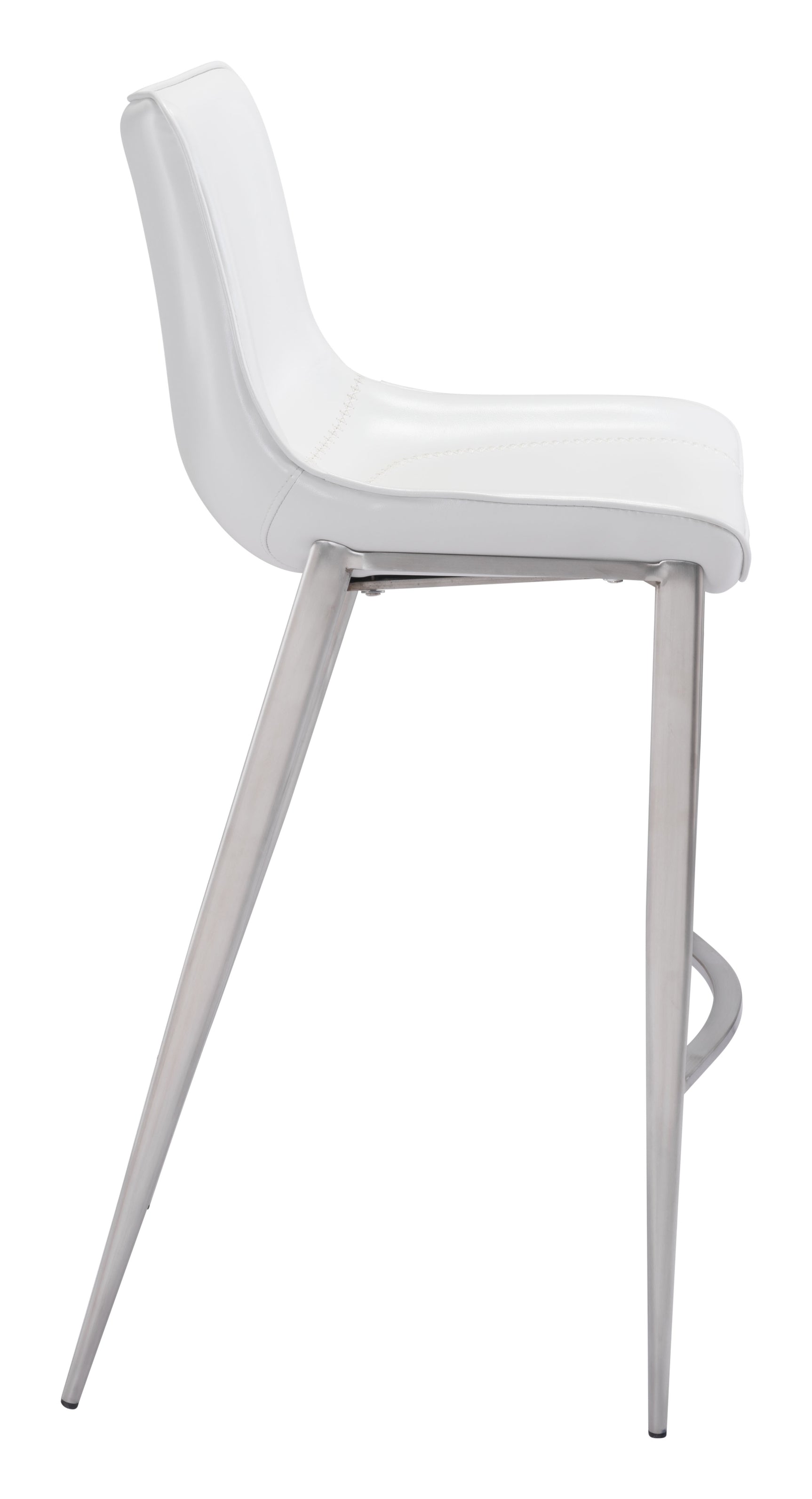 Magnus White & Silver Barstool (Set of 2)
