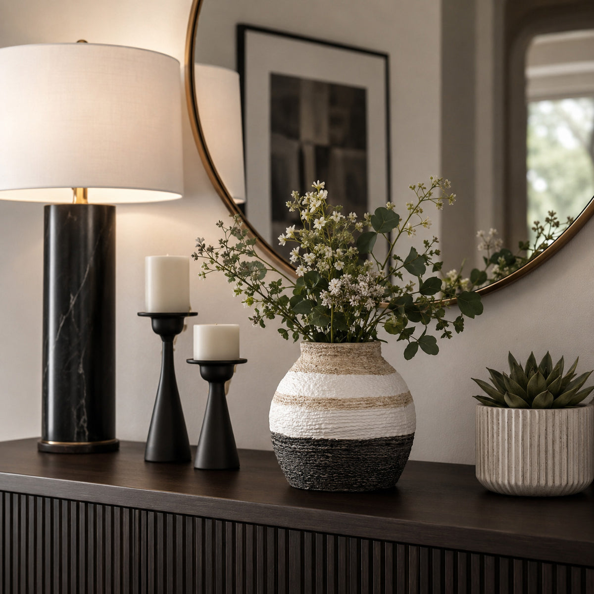 Alicemill Multicolor Striped Woven Textured Vase