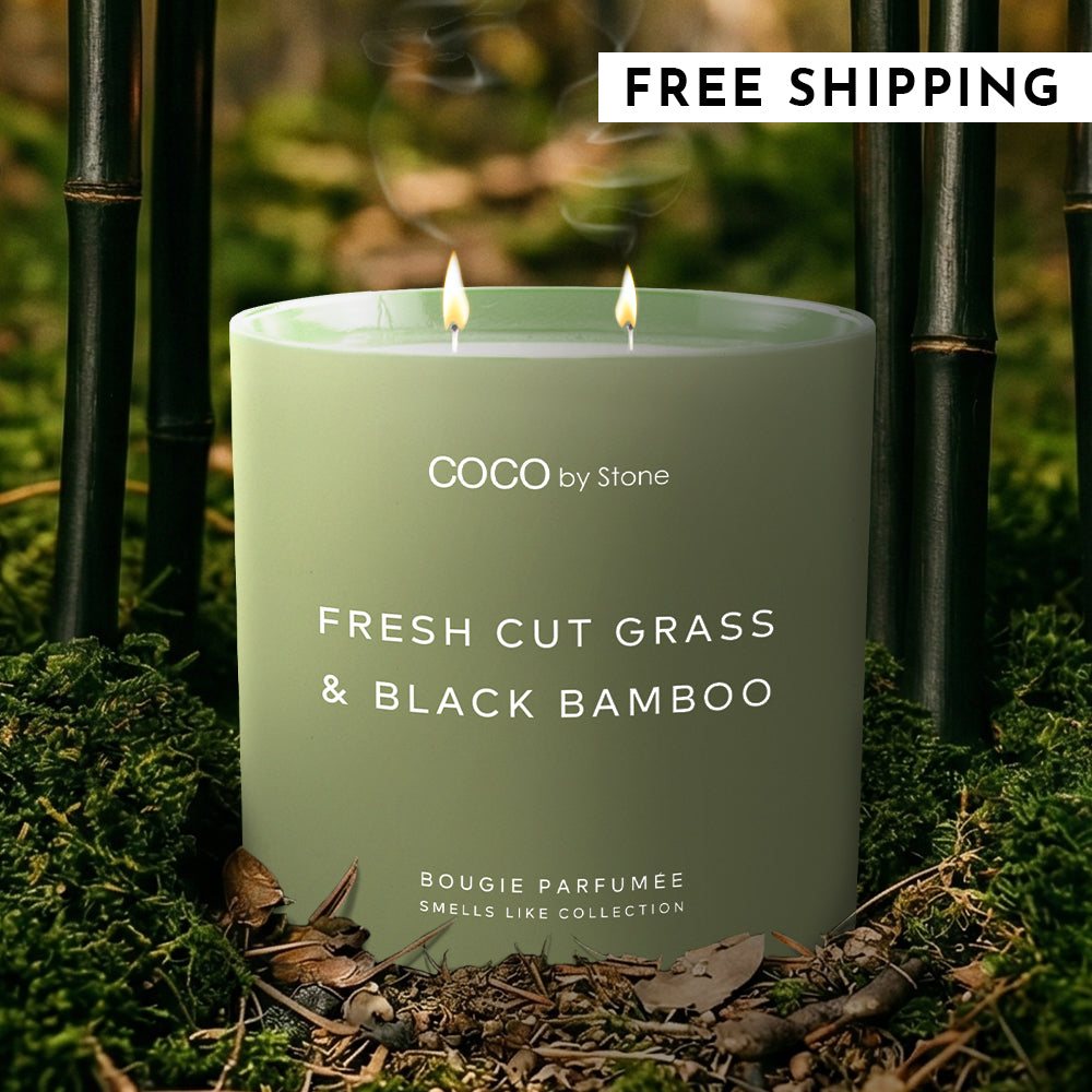 15oz Smells Like Fresh Cut Grass & Black Bamboo Candle - Ornate Home