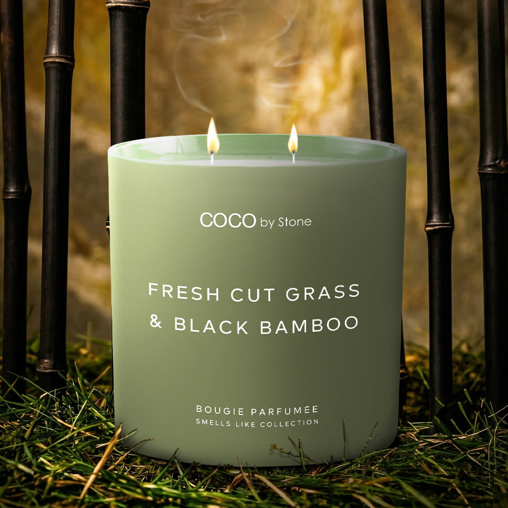 15oz Smells Like Fresh Cut Grass & Black Bamboo Candle - Ornate Home
