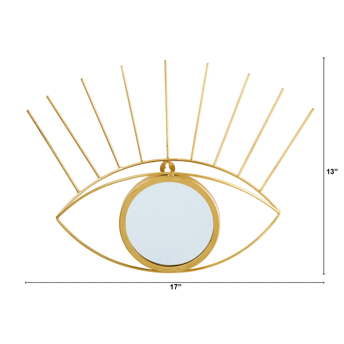 17” Gold Metal Glam Eye Wall Decor Accent Mirror