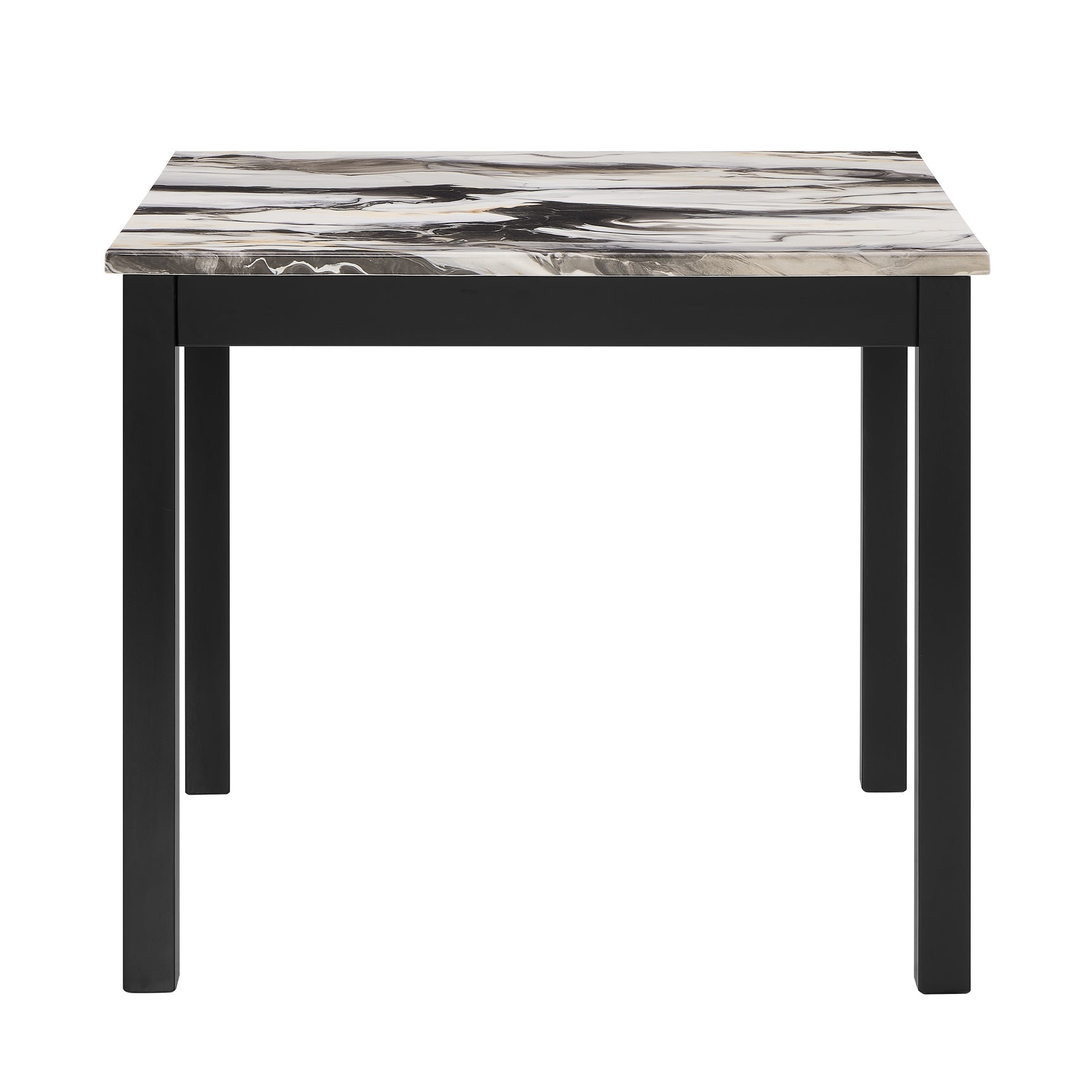 Lennon Brown/Black 5-Piece Faux Marble Top Counter Height Set