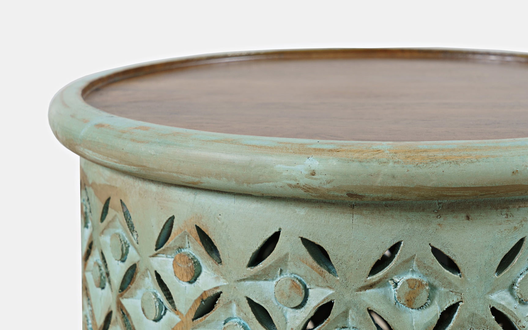 Decker Turquoise Large Drum Table