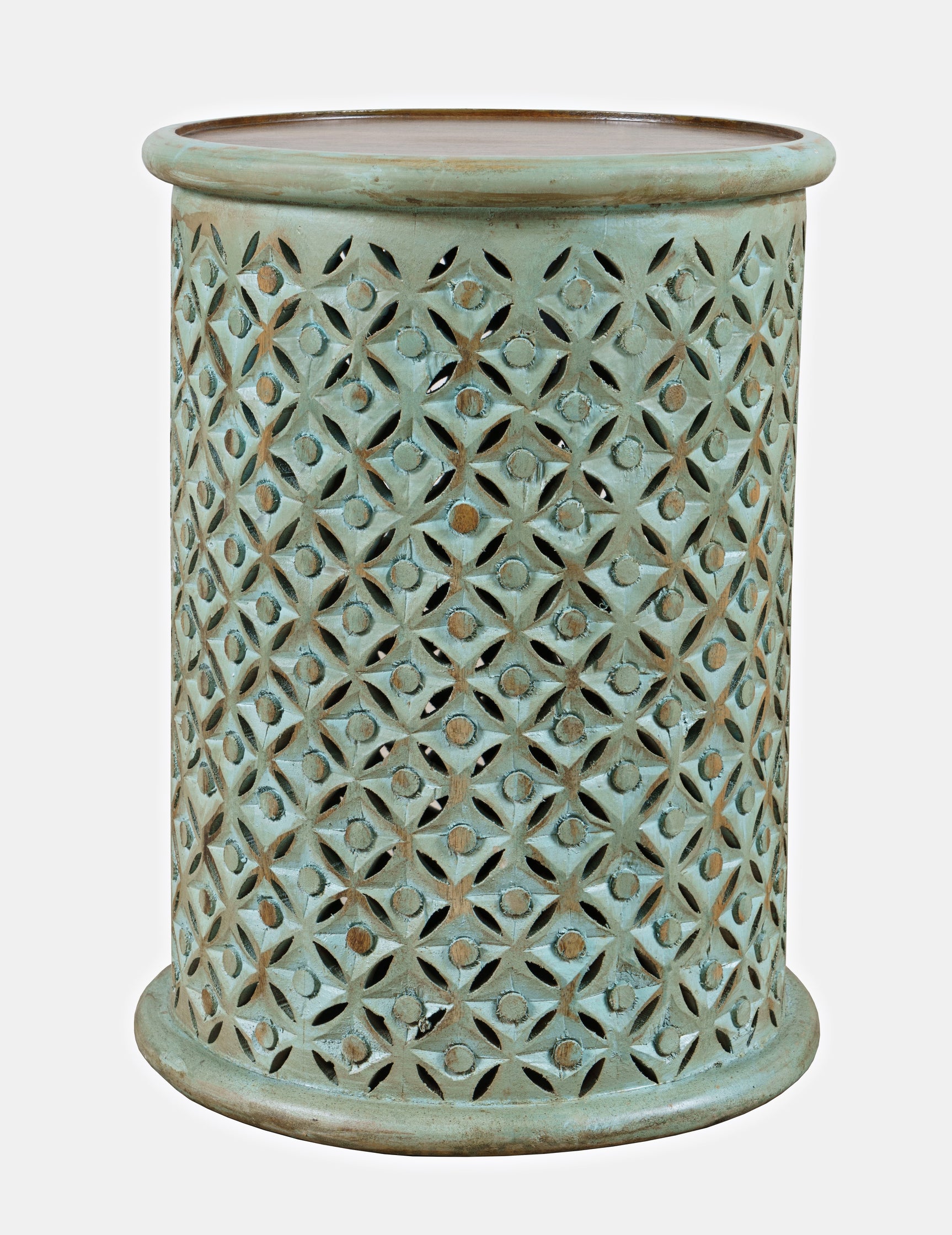 Decker Turquoise Large Drum Table