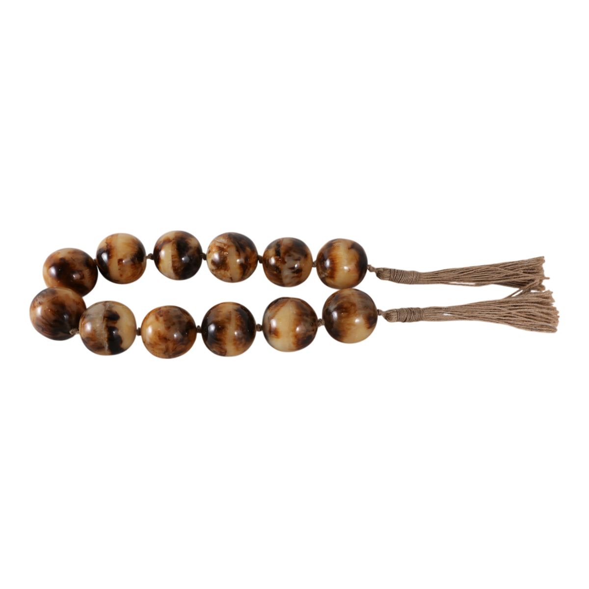 Palmerhaven Brown Swirled Resin Beaded Garland
