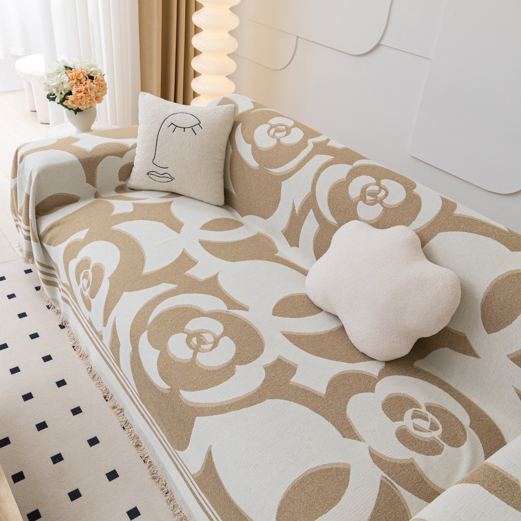 Chenille Sofa Cover Blanket, Couch Cover Blanket Throws for Couches Living Room Furniture Throw Covers